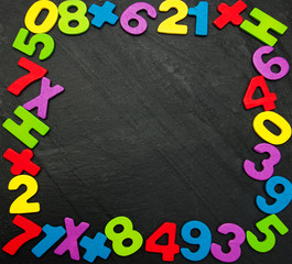 colorful wooden numbers