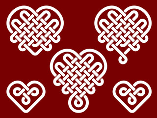 Chinese knots in form of heart