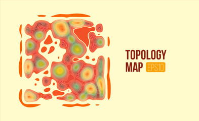 Topography vector map. terrain height slices. Simple infographic and diagramm