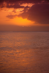 Fototapeta na wymiar Sunset on the coast of the Caribbean Sea. Dominican sunset.