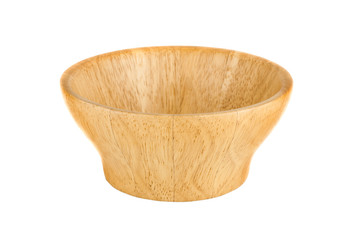 wooden bowl isolated on white