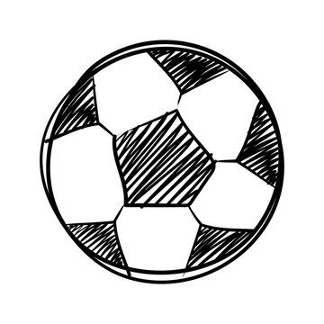Hand draw football ball isolated illustration on white background