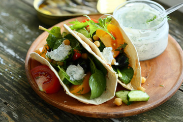 Vegetarian mexican tacos