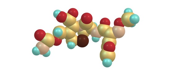 Cefuroxime molecular structure isolated on white