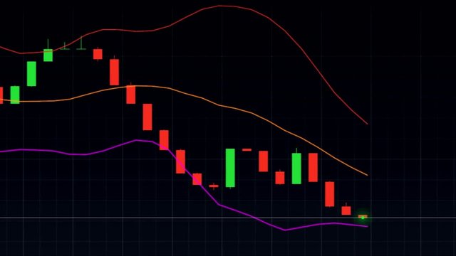 universal stock market price chart on black background - new quality financial business animated dynamic motion video footage