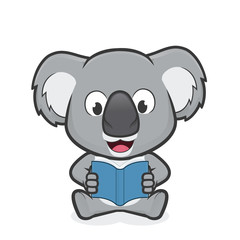 Koala reading a book