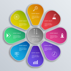 Infographic elements set. Usable for workflow layout diagram annual report web design presentation. Business concept with options parts steps or processes. Infographic background. Vector illustration