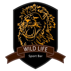 lion wild life logo