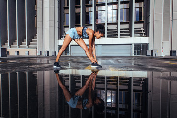 Woman exercising outdoors