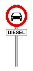 Diesel Fahrverbot Schild isoliert