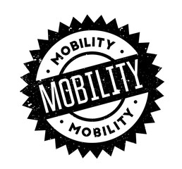 Mobility rubber stamp. Grunge design with dust scratches. Effects can be easily removed for a clean, crisp look. Color is easily changed.