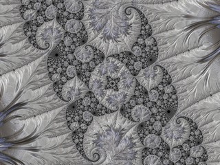 Silver fractal created in 3d. Rich look to decorate any card, vignette, invitation letter, background for website or social networks.