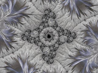Silver fractal created in 3d. Rich look to decorate any card, vignette, invitation letter, background for website or social networks.