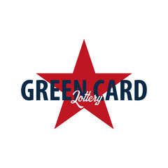 Green Card Lottery logo or emblem. Immigration and Visa to the USA.