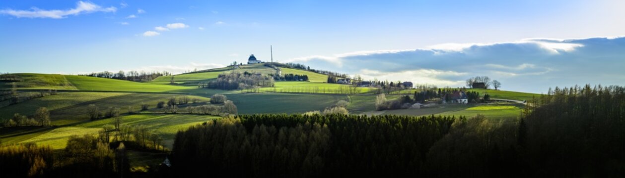 Panorama Landschaft Erzgebirge mit Schwartenberg