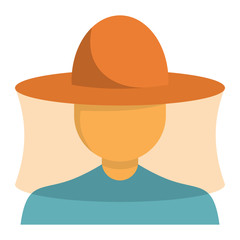 Beekeeper with hat icon in flat style vector illustration for design and web isolated