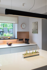 Kitchen in the house. Modern interior. Domestic things.