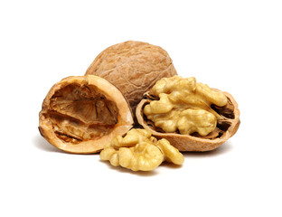 cracked walnut on white