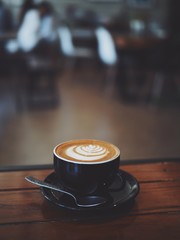 coffee latte art in cafe coffee shop