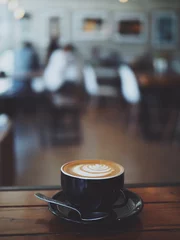 Foto op Plexiglas coffee latte art in cafe coffee shop © chayathon2000