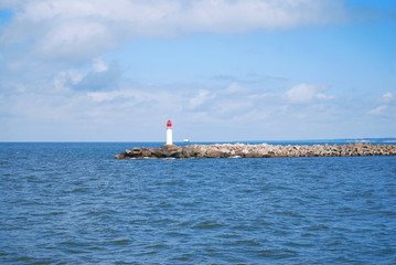 Lighthouse in a jetty pier