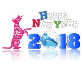Happy New Year 2018 brush Celebration Chinese New Year of the dog. lunar new year