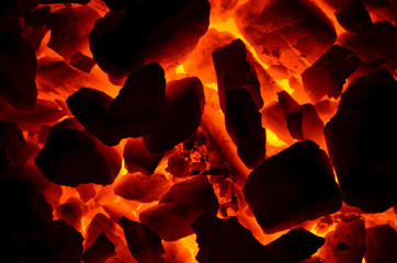 The texture of the red-hot corner is anthracite, consisting of different fractions.