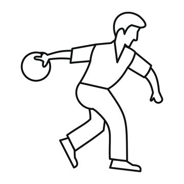 recommend clip art: Bowling man icon in outline style vector illustration for design and web