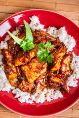Chinese sticky pork sirloin roasted with a sweet and savory sauc