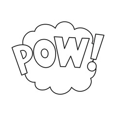 Comic bubble speech icon in outline style vector illustration for design and web