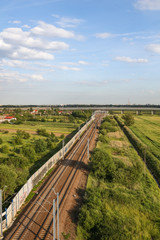 Fototapeta na wymiar aerial view of the railway tracks
