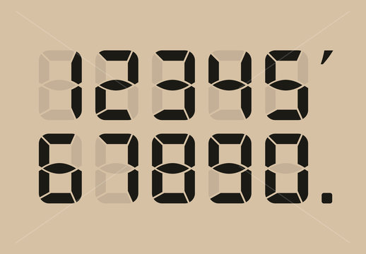Calculator digital numbers.