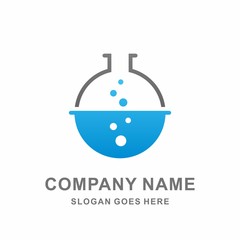 Science Laboratory Liquid Bottle Link Data Computer Medical Resources Business Company Stock Vector Logo Design Template 