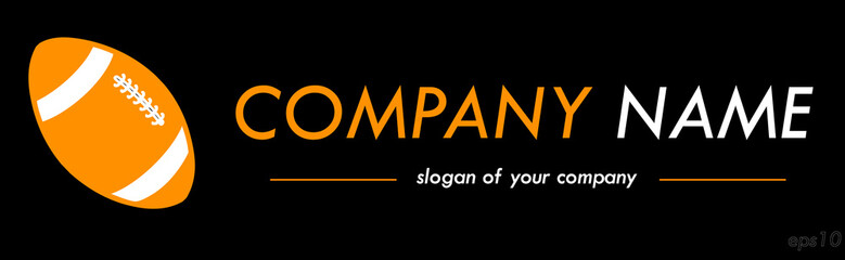 American football vector logo template, logotype for a company or a brand