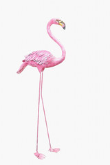 flamingo image made watercolor by Photoshop.