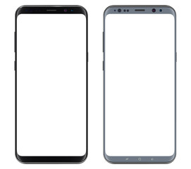 Smartphone, mobile phone isolated with blank screen