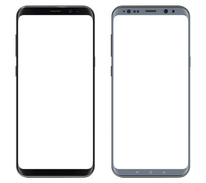 Smartphone, mobile phone isolated with blank screen