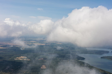 aerial view above the clouds