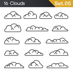 Line clouds on white background