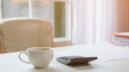 Cup of coffee for morning, top view