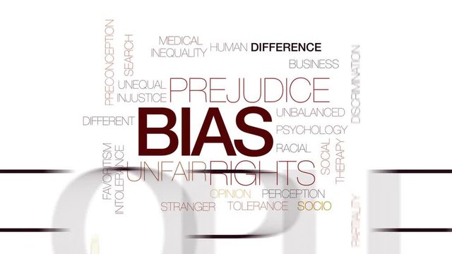 Bias animated word cloud, text design animation. Kinetic typography.