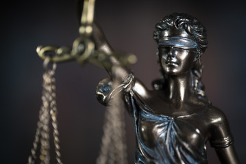 Fototapeta na wymiar law symbols in courtroom