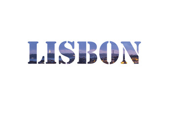 Lissabon letters, isolated on white background