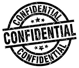 confidential round grunge black stamp
