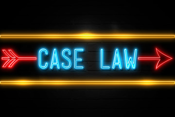 Case Law  - fluorescent Neon Sign on brickwall Front view