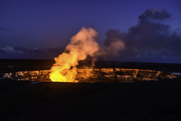 Kilauea crater glowing at twilight © swissphotogallery