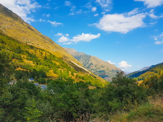 Beautiful landscape of the mountains near the Pyrenees village Ainsa, Spain