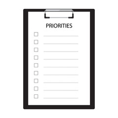 Priorities vector icon