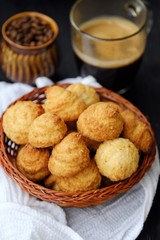Delicious homemade cookies and coffee for Breakfast