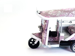 Tuk Tuk model is made of soft drinks.